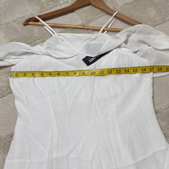 BB DAKOTA The Collection Kaless Ruffle Dress Off Shoulder White Mini Dress - Picture 5 of 9